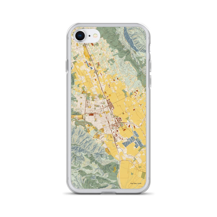 Custom iPhone SE Gilroy California Map Phone Case in Woodblock