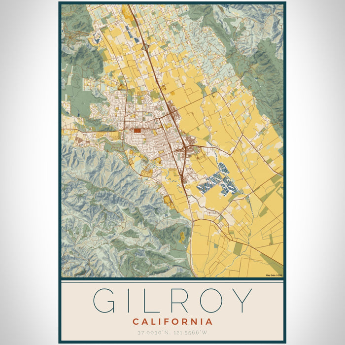 Gilroy - California Map Print in Woodblock — JACE Maps