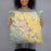 Person holding 18x18 Custom Gilroy California Map Throw Pillow in Woodblock