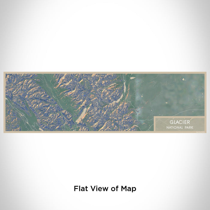 Flat View of Map Custom Glacier National Park Map Enamel Mug in Afternoon
