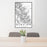 24x36 Glacier National Park Map Print Portrait Orientation in Classic Style Behind 2 Chairs Table and Potted Plant