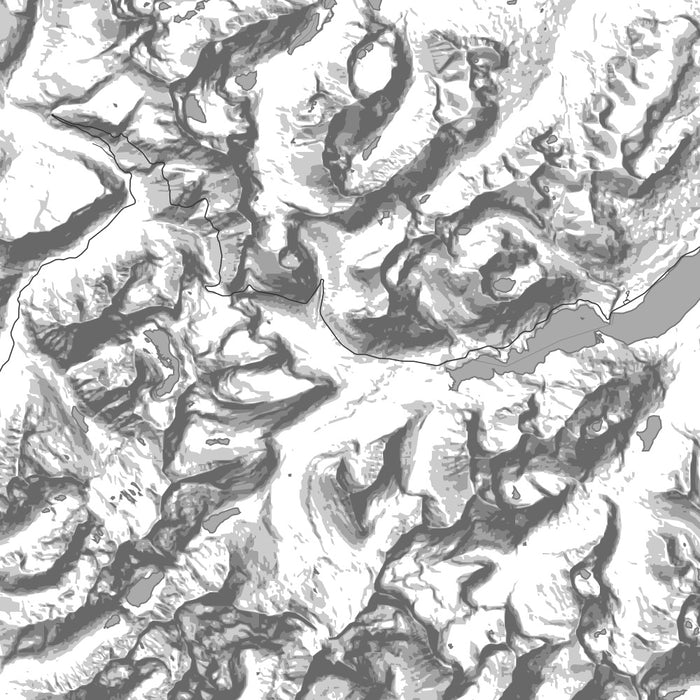 Glacier National Park Map Print in Classic Style Zoomed In Close Up Showing Details