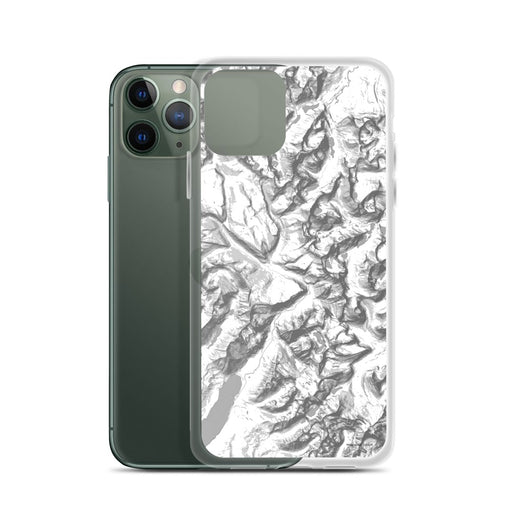 Custom Glacier National Park Map Phone Case in Classic on Table with Laptop and Plant