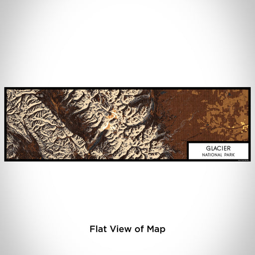 Flat View of Map Custom Glacier National Park Map Enamel Mug in Ember