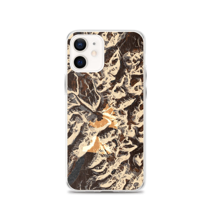 Custom Glacier National Park Map iPhone 12 Phone Case in Ember