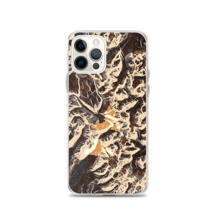 Custom Glacier National Park Map iPhone 12 Pro Phone Case in Ember