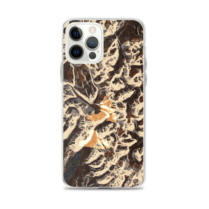 Custom Glacier National Park Map iPhone 12 Pro Max Phone Case in Ember