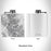Rendered View of Glacier National Park Map Engraving on 6oz Stainless Steel Flask in White