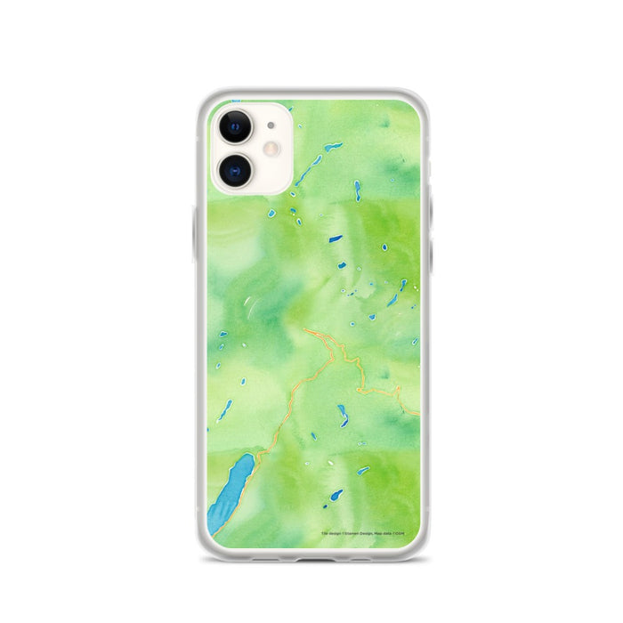 Custom Glacier National Park Map Phone Case in Watercolor