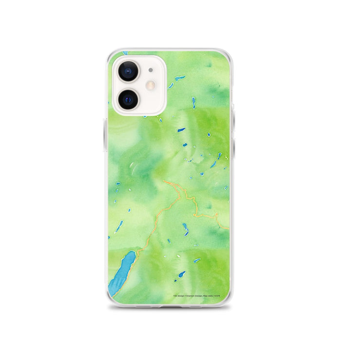 Custom Glacier National Park Map iPhone 12 Phone Case in Watercolor