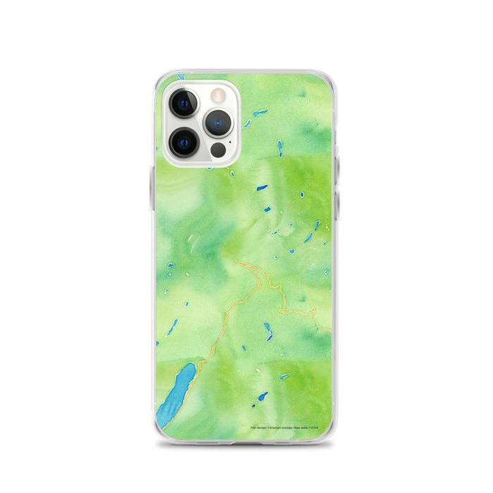Custom Glacier National Park Map iPhone 12 Pro Phone Case in Watercolor