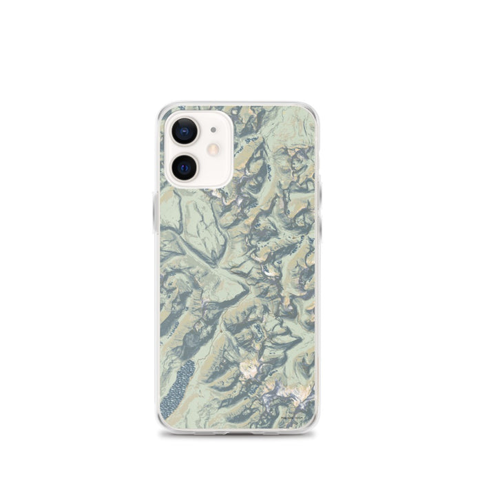 Custom Glacier National Park Map iPhone 12 mini Phone Case in Woodblock