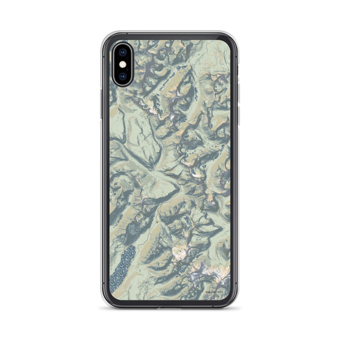Custom Glacier National Park Map Phone Case in Woodblock