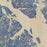 Glacier Bay Alaska Map Print in Afternoon Style Zoomed In Close Up Showing Details