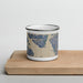 Front View Custom Glacier Bay Alaska Map Enamel Mug in Afternoon on Cutting Board