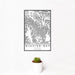 12x18 Glacier Bay Alaska Map Print Portrait Orientation in Classic Style With Small Cactus Plant in White Planter