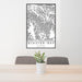 24x36 Glacier Bay Alaska Map Print Portrait Orientation in Classic Style Behind 2 Chairs Table and Potted Plant