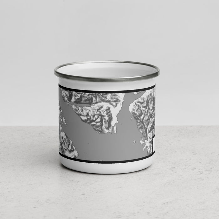 Front View Custom Glacier Bay Alaska Map Enamel Mug in Classic