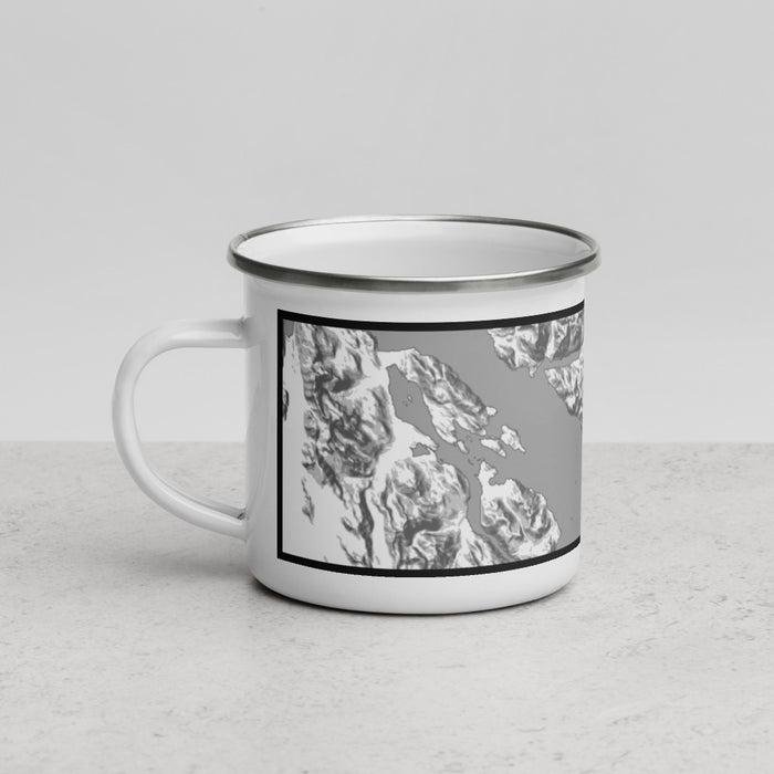 Left View Custom Glacier Bay Alaska Map Enamel Mug in Classic