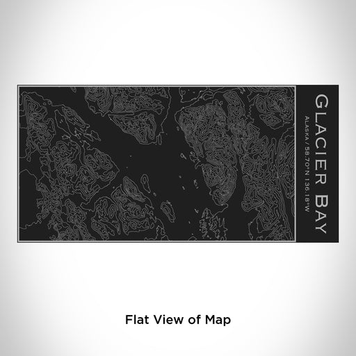 Rendered View of Glacier Bay Alaska Map Engraving on 17oz Stainless Steel Insulated Cola Bottle in Black
