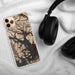 Custom Glacier Bay Alaska Map Phone Case in Ember on Table with Black Headphones
