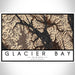 Glacier Bay Alaska Map Print Landscape Orientation in Ember Style With Shaded Background