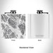 Rendered View of Glacier Bay Alaska Map Engraving on 6oz Stainless Steel Flask in White