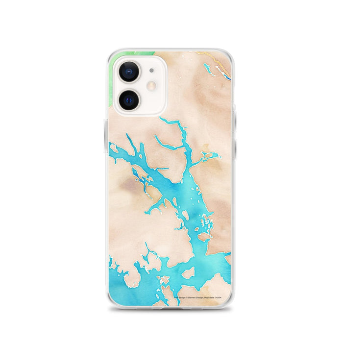 Custom Glacier Bay Alaska Map iPhone 12 Phone Case in Watercolor