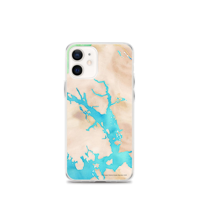 Custom Glacier Bay Alaska Map iPhone 12 mini Phone Case in Watercolor