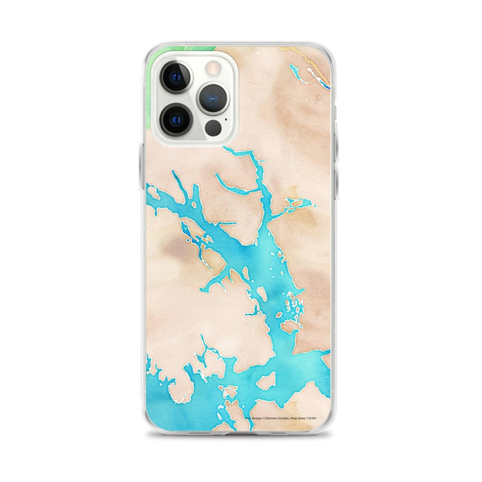 Custom Glacier Bay Alaska Map iPhone 12 Pro Max Phone Case in Watercolor
