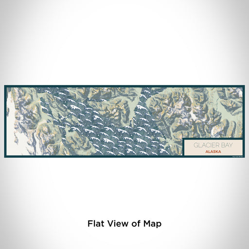 Flat View of Map Custom Glacier Bay Alaska Map Enamel Mug in Woodblock