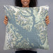 Person holding 22x22 Custom Glacier Bay Alaska Map Throw Pillow in Woodblock