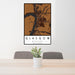 24x36 Glasgow Missouri Map Print Portrait Orientation in Ember Style Behind 2 Chairs Table and Potted Plant