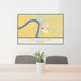 24x36 Glasgow Missouri Map Print Lanscape Orientation in Woodblock Style Behind 2 Chairs Table and Potted Plant