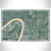 Glasgow Missouri Map Print Landscape Orientation in Afternoon Style With Shaded Background