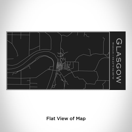 Rendered View of Glasgow Missouri Map Engraving on 17oz Stainless Steel Insulated Cola Bottle in Black