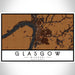 Glasgow Missouri Map Print Landscape Orientation in Ember Style With Shaded Background