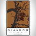 Glasgow Missouri Map Print Portrait Orientation in Ember Style With Shaded Background