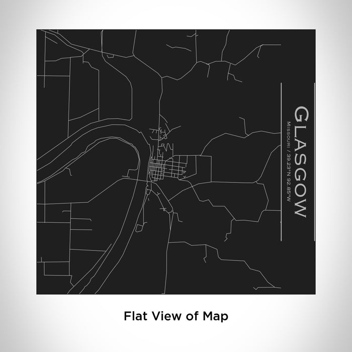 Rendered View of Glasgow Missouri Map Engraving on 17oz Stainless Steel Insulated Tumbler in Black