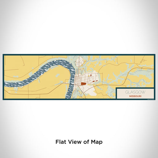 Flat View of Map Custom Glasgow Missouri Map Enamel Mug in Woodblock