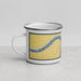 Left View Custom Glasgow Missouri Map Enamel Mug in Woodblock