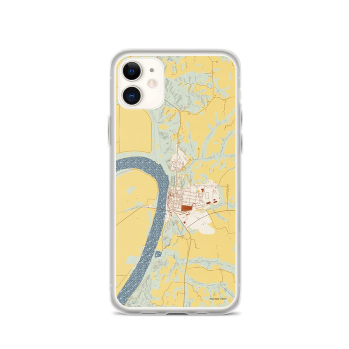Custom iPhone 11 Glasgow Missouri Map Phone Case in Woodblock