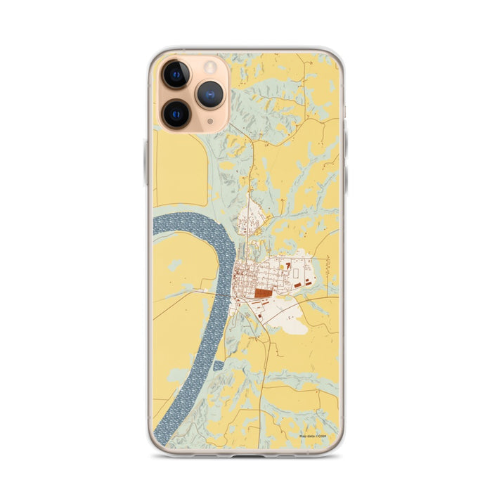 Custom iPhone 11 Pro Max Glasgow Missouri Map Phone Case in Woodblock