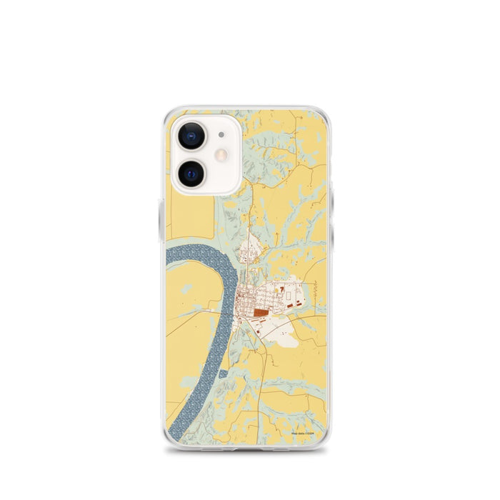 Custom iPhone 12 mini Glasgow Missouri Map Phone Case in Woodblock