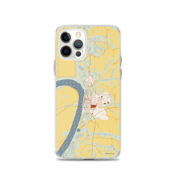 Custom iPhone 12 Pro Glasgow Missouri Map Phone Case in Woodblock