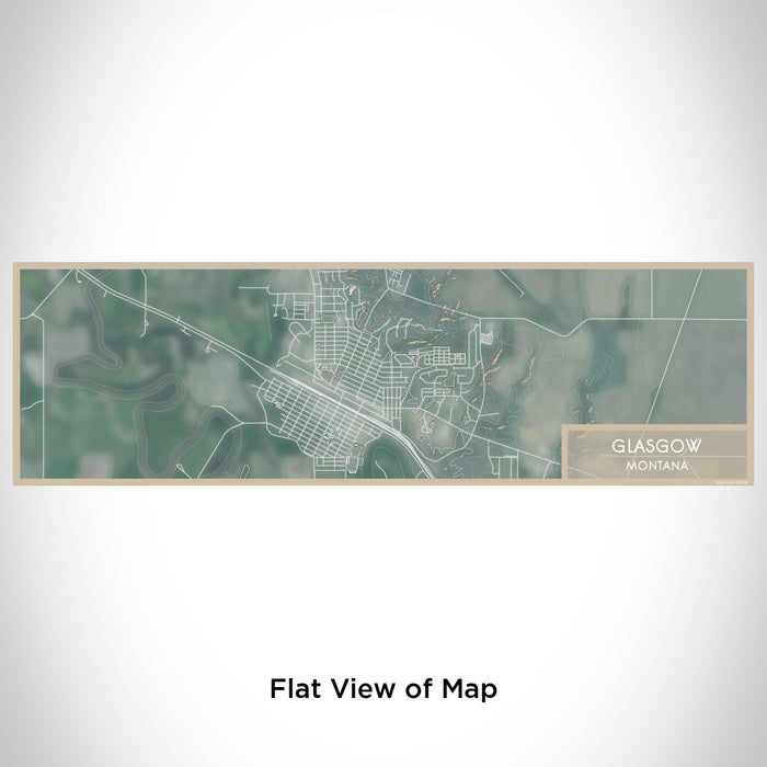 Flat View of Map Custom Glasgow Montana Map Enamel Mug in Afternoon