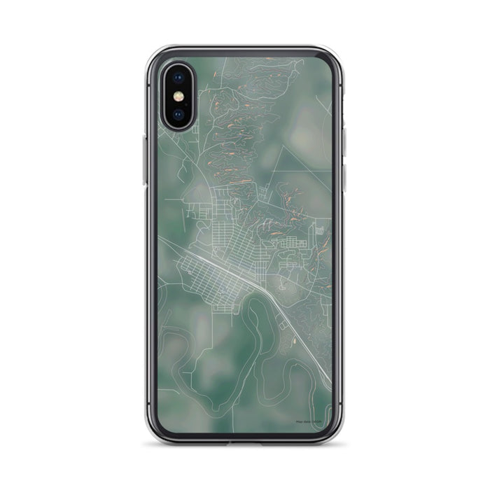 Custom iPhone X/XS Glasgow Montana Map Phone Case in Afternoon
