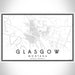 Glasgow Montana Map Print Landscape Orientation in Classic Style With Shaded Background