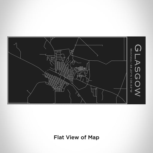 Rendered View of Glasgow Montana Map Engraving on 17oz Stainless Steel Insulated Cola Bottle in Black