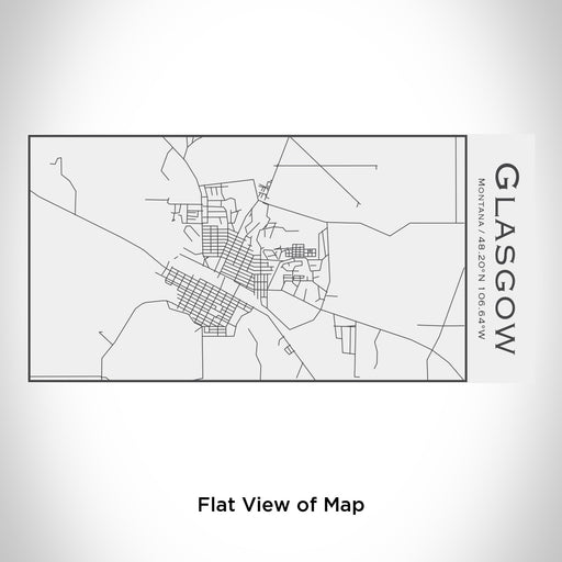 Rendered View of Glasgow Montana Map Engraving on 17oz Stainless Steel Insulated Cola Bottle in White